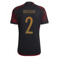 Koszulka piłkarska Niemcy Antonio Rudiger #2 Strój wyjazdowy MŚ 2022 tanio Krótki Rękaw
